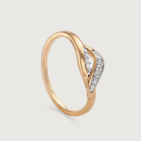 Wavelit Leaves 14 Kt Gold & Diamond Ring