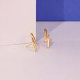 Tactile Linear Gold Stud Earrings,,hi-res view 1