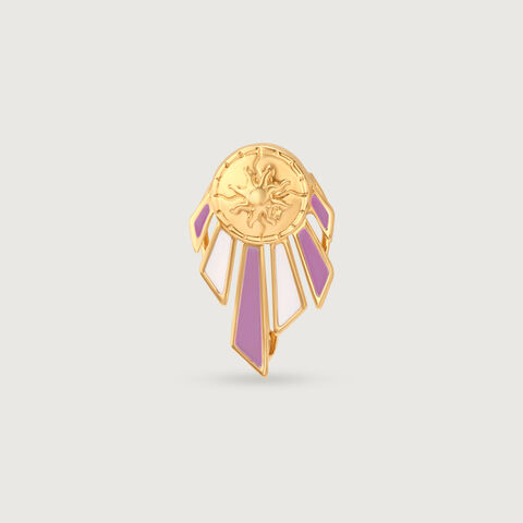 Luminous Enamel Gold Brooch Pendant