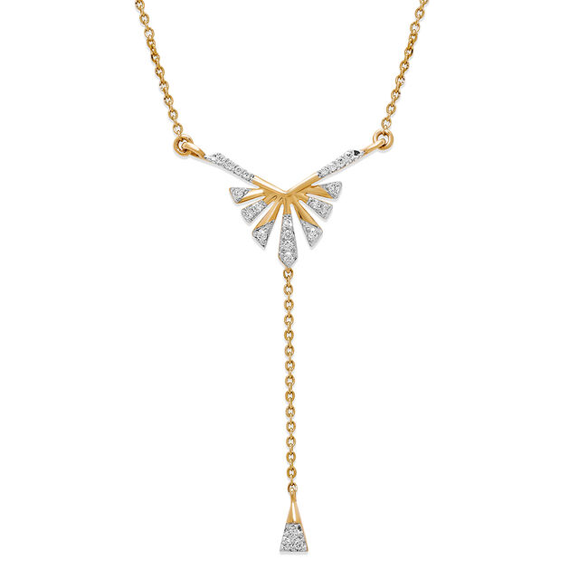 14KT Yellow Gold Shimmering Nightfall Diamond Necklace,,hi-res view 2