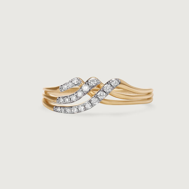 Draped Radiance 14 Kt Gold & Diamond Ring,,hi-res image number null