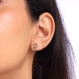 Glistening Teardrop Gold & Diamond Stud Earrings,,hi-res view 2