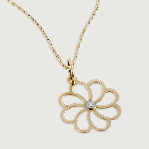 Romantic Shimmer Gold & Diamond Pendant