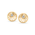 14KT Yellow Gold Chakra Inspired Diamond Stud Earrings,,hi-res view 1