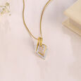 Geometric Charm Gold & Diamond Pendant,,hi-res view 1
