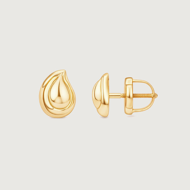 Petal Curve Gold Stud Earrings,,hi-res image number null