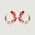 Radiant Graduated Sapphire and Ruby Stud Earrings,,hi-res view 3