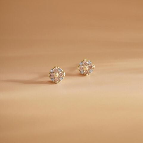 Radiant Petal Diamond Stud Earrings