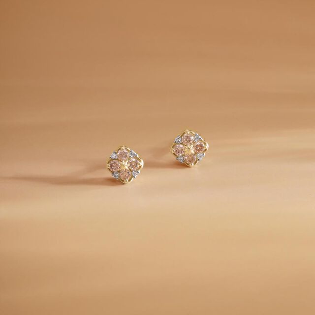 Radiant Petal Diamond Stud Earrings,,hi-res image number null