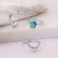 Cosmic Shine Stackable Silver Ring,,hi-res view 1