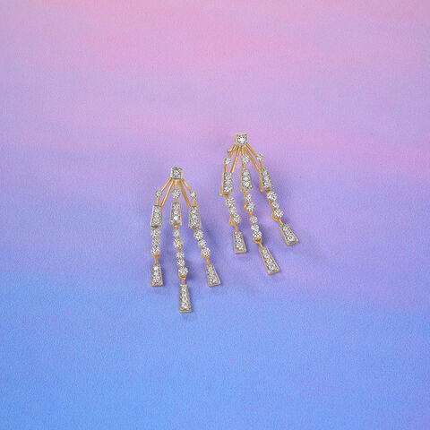 Radiant Cascade Diamond Drop Earrings