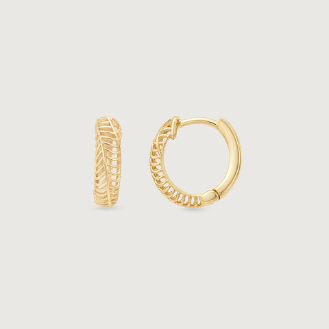 Linear Rhythm Gold Hoop Earrings