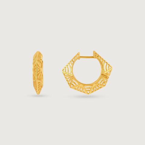 Angular Radiant Gold Hoop Earrings