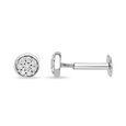 14 KT White Gold Circular Stud Diamond Earrings,,hi-res view 3
