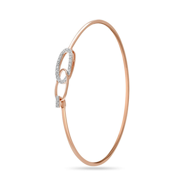 14KT Rose Gold Curvaceous Glimmer Diamond Bangle,,hi-res image number null