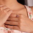 Floral Finesse Amethyst & Diamond Ring,,hi-res view 1