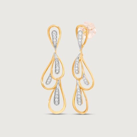 Fluid Elegance Diamond Drop Earrings