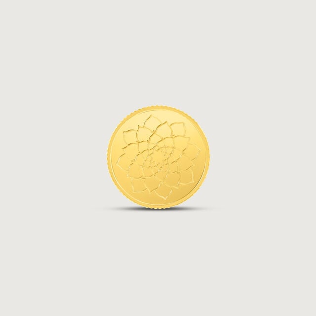 5 gm 24 Karat Lotus Gold Coin (9999 Purity),,hi-res image number null