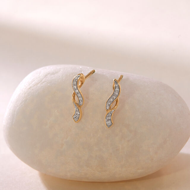 Flowing Whisper Diamond Stud Earrings,,hi-res image number null