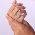 Bold Facet Silver Ring,,hi-res view 2