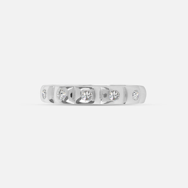 Modern Ripple Silver Finger Ring,,hi-res image number null
