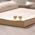 Faceted Heart Gold Stud Earrings,,hi-res view 1