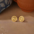 Rustic Charm 22KT Gold Stud Earrings,,hi-res view 1