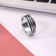 Fluid Wave Silver Ring,,hi-res view 1