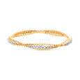 14kt Yellow Gold Slant Line Bangle,,hi-res view 2