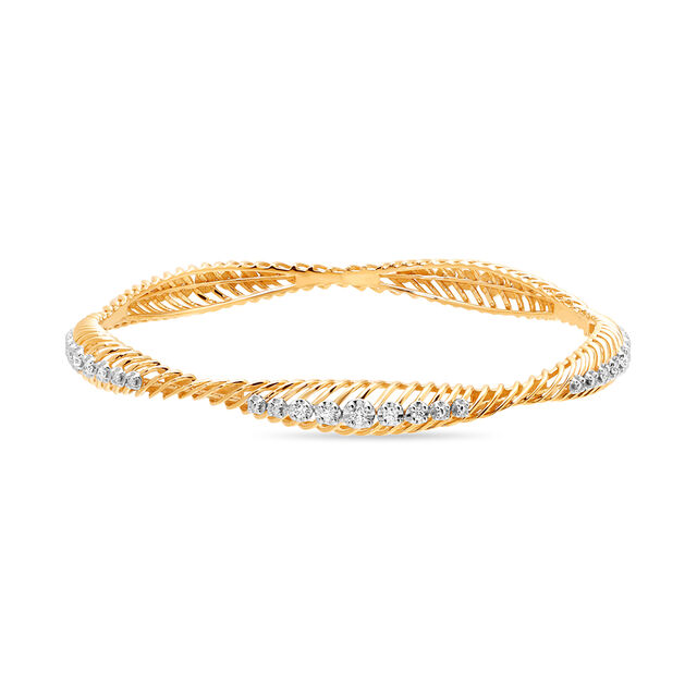 14kt Yellow Gold Slant Line Bangle,,hi-res image number null