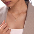 Flowing Twist Gold & Diamond Pendant,,hi-res view 2