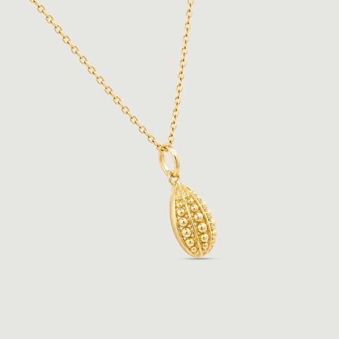 Sculptural Beaded Gold Pendant