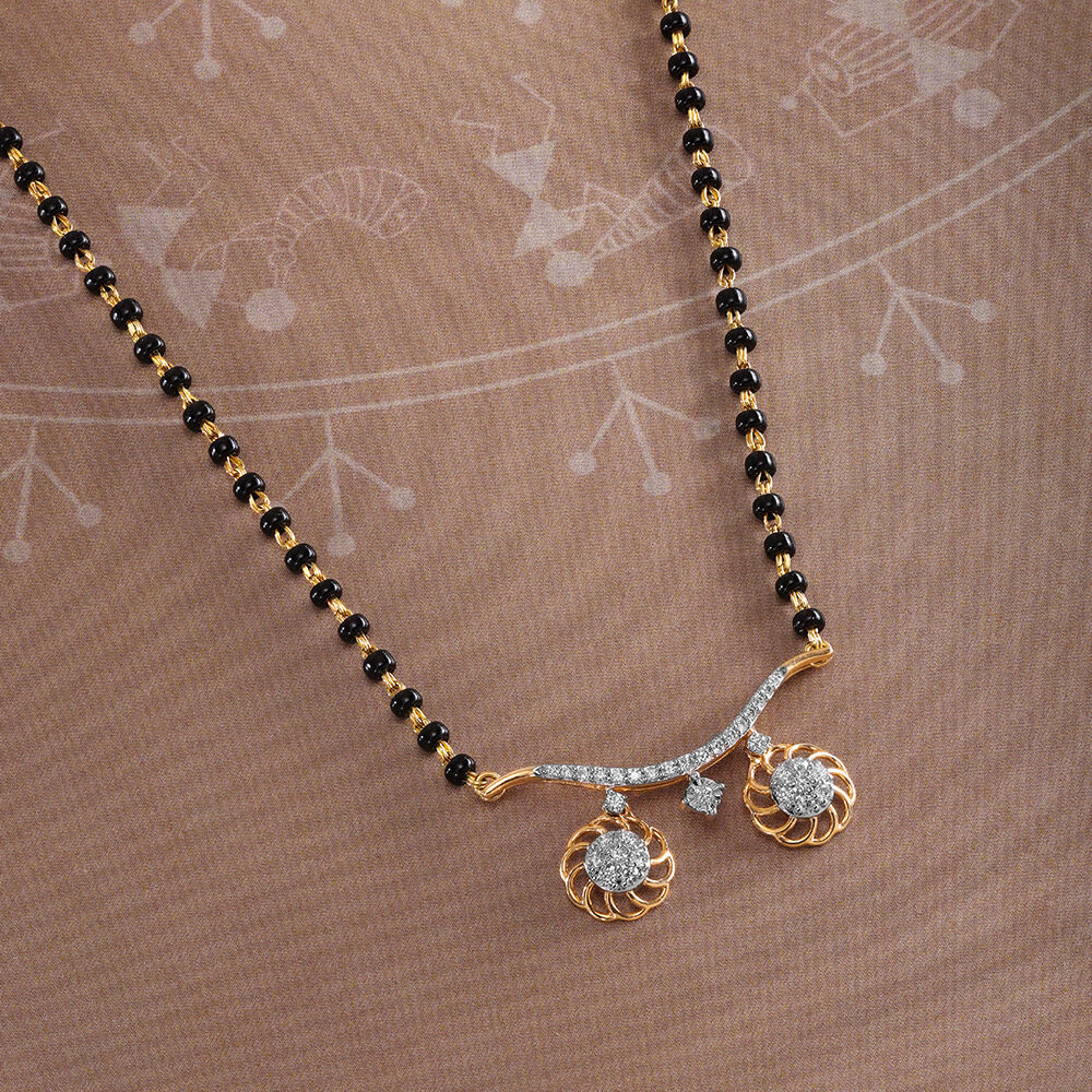 Buy Floral Symphony 18 KT Gold and Diamond Vati Mangalsutra Online Mia by Tanishq