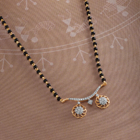 Floral Symphony 18 KT Gold and Diamond Vati Mangalsutra