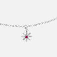 Petite Daisy Single Silver Anklet,,hi-res view 3