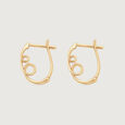Playful Spiral Gold Hoop Earrings,,hi-res view 2