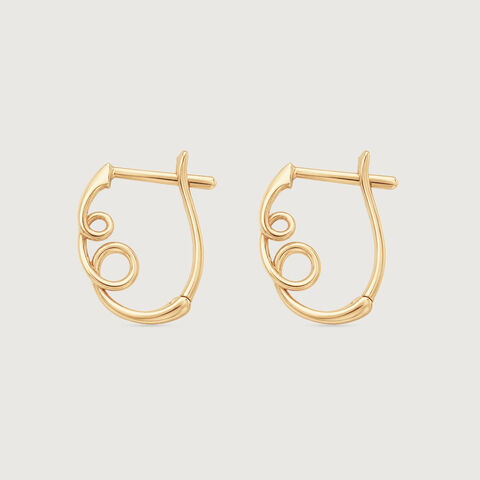 Playful Spiral Gold Hoop Earrings