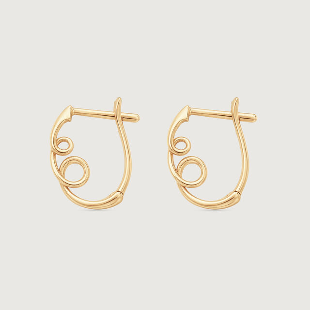 Playful Spiral Gold Hoop Earrings,,hi-res image number null