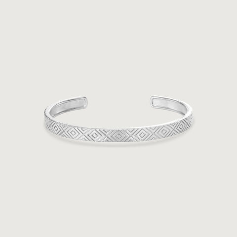 Geometric Pattern Silver Kada