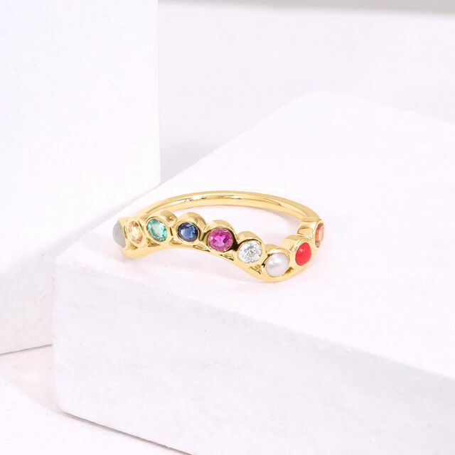 Navratna Aura Diamond Ring,,hi-res image number null