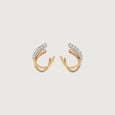 Fluid Layered Diamond Hoop Earrings,,hi-res view 3