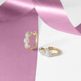 Leafy Luxe Gold & Diamond Hoop Earrings,,hi-res view 1