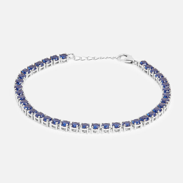 Deep Blue Bling Silver Bracelet,,hi-res image number null