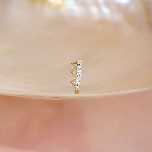 Lippan Delight Gold & Diamond Nose Pin,,hi-res image number null