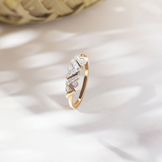 Basketry Vibes Gold and Diamond Finger Ring,,hi-res image number null