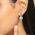Aqua Luxe Silver Hoop Earrings,,hi-res view 2