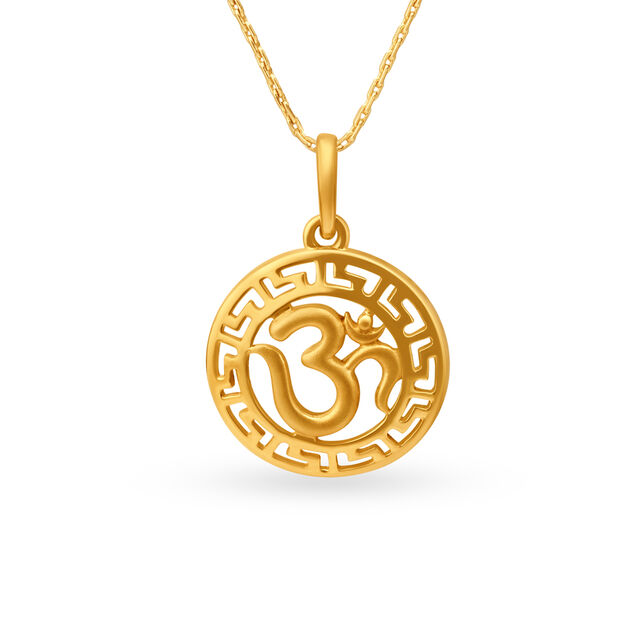 Divine Om Round Gold Pendant