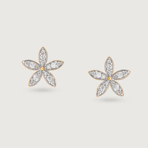 Starlight Sparkle 14KT Gold & Diamond Stud Earrings