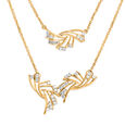14 KT Yellow Gold Constellation Layered Diamond Necklace,,hi-res view 2