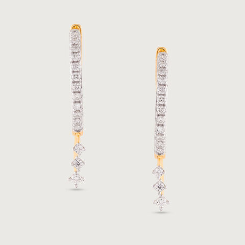 Dangle Chic Gold & Diamond Hoop Earrings